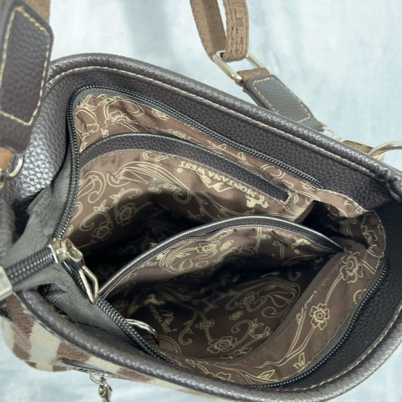 Montana West Horse Print Brown Crossbody Bag Purse Equestrian Western Rodeo - Picture 11 of 13